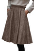 Detailed Pure Polyester Textured Pleated Midi Skirt