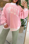 Floral Applique Faith Lettering Mock Neck Sweatshirt