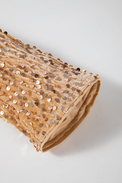 Elegant Solid Sequined Open Front Cropped Jacket