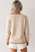 Floral Embroidery Pumpkin Long Sleeve Round Neck Sweater