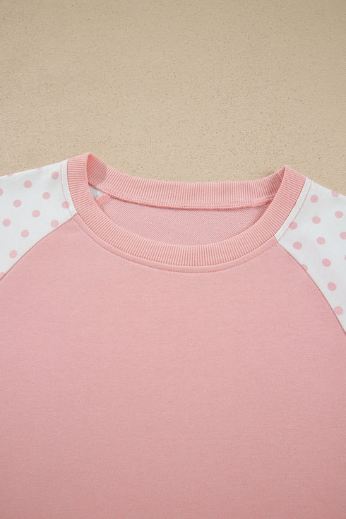 Polka Dot Patchwork Long Sleeve Pant Set