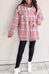 Western Plaid Flap Pocket Button Up Shacket