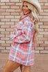 Western Plaid Flap Pocket Button Up Shacket