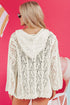 Open Knit Texture Long Sleeve Resort Cover Up Cardigan