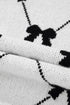 Diamond Bow Print Half Zip Flutter Sleeve Sweater