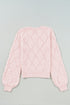 Diamond Pointelle Knit Balloon Sleeve Sweater