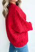 Diamond Quilted Pocket Front Three Quarter Sleeve Pullover Top