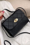 Diamond Quilted PU Leather Chain Strap Shoulder Bag