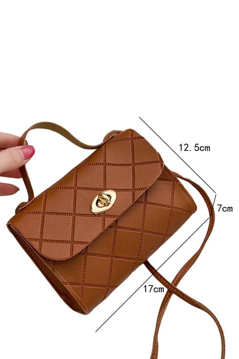 Diamond Quilted PU Leather Chain Strap Shoulder Bag