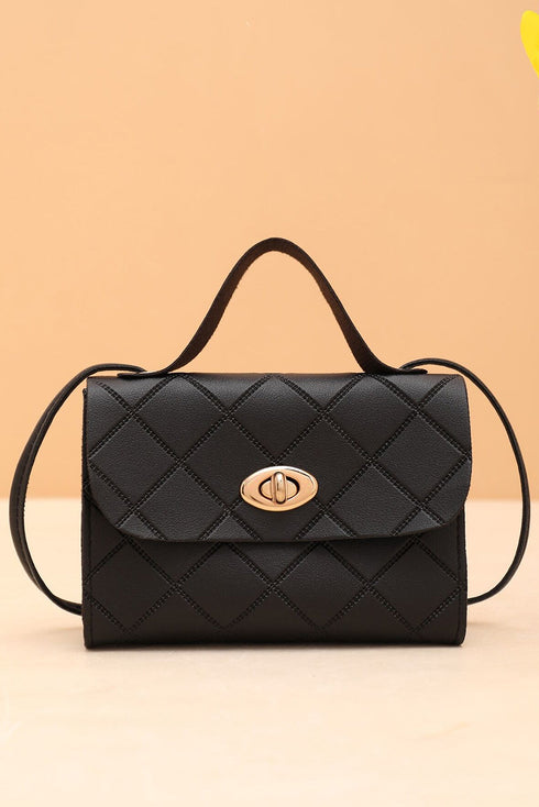 Diamond Quilted PU Leather Chain Strap Shoulder Bag