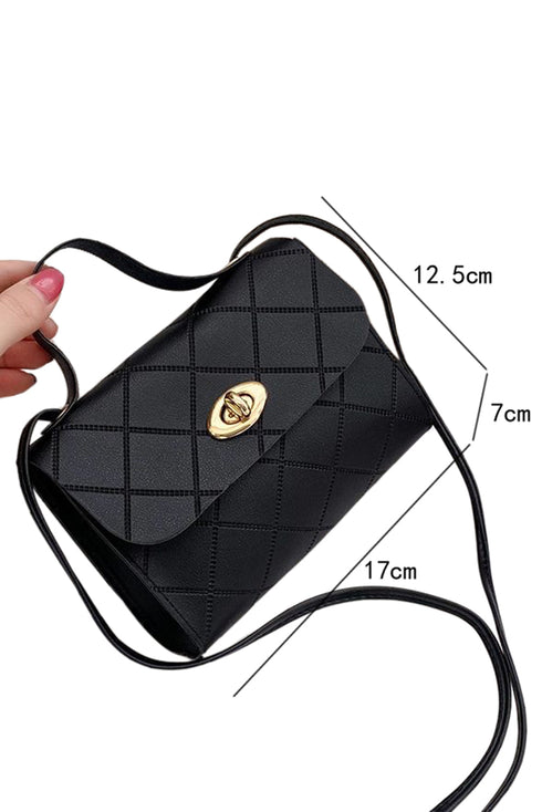 Diamond Quilted PU Leather Chain Strap Shoulder Bag