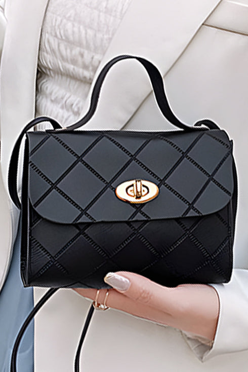 Diamond Quilted PU Leather Chain Strap Shoulder Bag