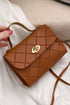Diamond Quilted PU Leather Chain Strap Shoulder Bag