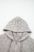 Diamond Quilted Quarter Zip Raglan Drawstring Hoodie