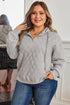 Diamond Quilted Quarter Zip Raglan Drawstring Hoodie