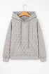 Diamond Quilted Quarter Zip Raglan Drawstring Hoodie
