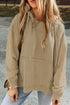 Diamond Quilted Sleeve Relaxed Fit Pullover Hoodie