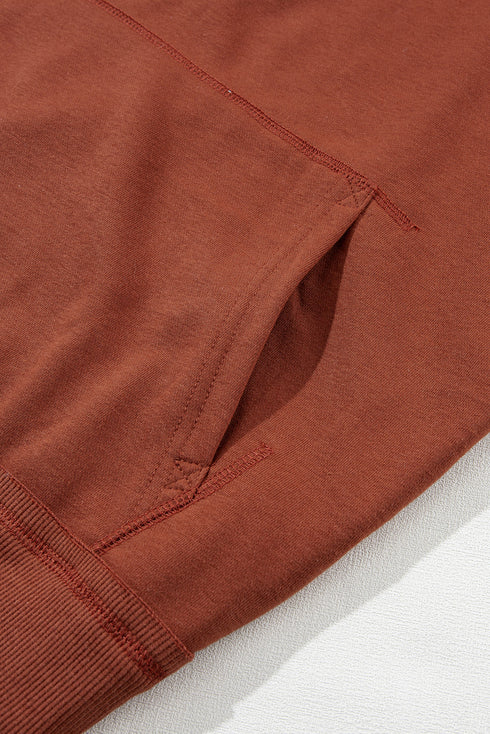 Diamond Quilted Sleeve Relaxed Fit Pullover Hoodie