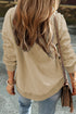 Diamond Quilted Sleeve Relaxed Fit Pullover Hoodie