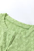 Diamond Texture Drop Shoulder Balloon Sleeve Top