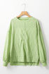 Diamond Texture Drop Shoulder Balloon Sleeve Top