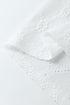 Diamond Texture Eyelet Button Cuff Sleeve Top