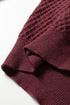 Diamond Textured Mock Neck Lace Trim Knit Sweater
