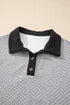 Diamond Textured Quilted Button Neck Collared Pullover