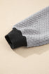 Diamond Textured Quilted Button Neck Collared Pullover