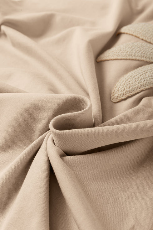 Dimensional Crochet Flower Applique Drop Shoulder Tee