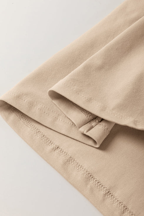 Dimensional Crochet Flower Applique Drop Shoulder Tee