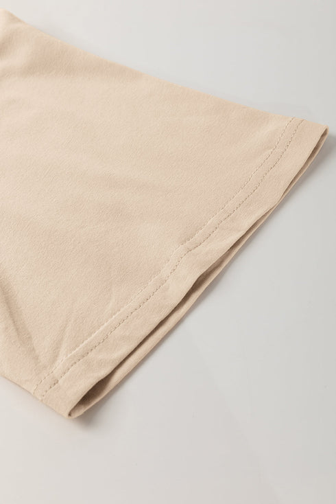 Dimensional Crochet Flower Applique Drop Shoulder Tee