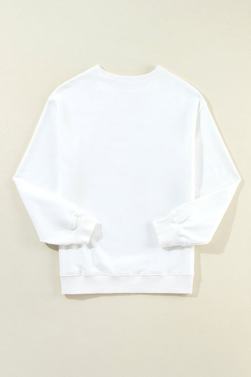 Distressed American Flag Graphic Crew Neck Sweatshirt