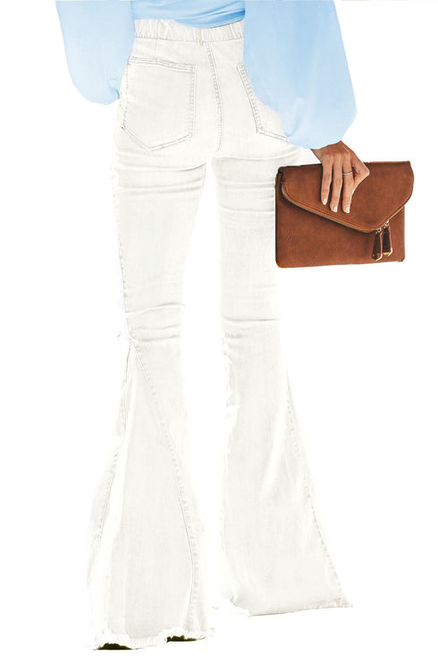 Distressed Bell Bottom Denim Pants