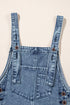 Distressed Bib Pocket Wide Leg Denim Overall Jumpsuit