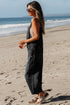Distressed Bib Pocket Wide Leg Denim Overall Jumpsuit