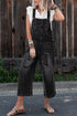 Distressed Bib Pocket Wide Leg Denim Overall Jumpsuit