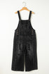 Distressed Bib Pocket Wide Leg Denim Overall Jumpsuit