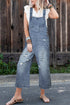 Distressed Bib Pocket Wide Leg Denim Overall Jumpsuit