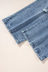 Distressed Bib Pocket Wide Leg Denim Overall Jumpsuit