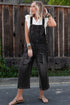 Distressed Bib Pocket Wide Leg Denim Overall Jumpsuit