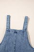 Distressed Bib Pocket Wide Leg Denim Overall Jumpsuit