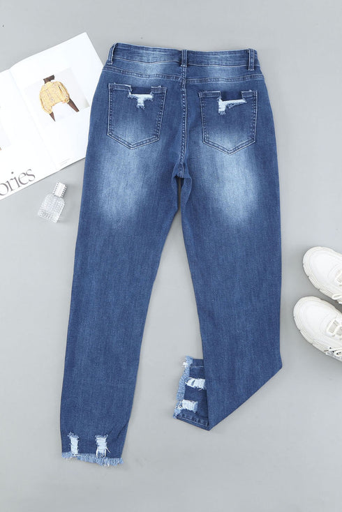 Distressed Boyfriend Denim Pants