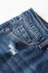 Distressed Button Fly High Waisted Skinny Denim Jeans