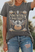Distressed Country Music Guitar Graphic Short Sleeve Tee
