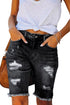 Distressed Denim Bermuda Shorts