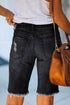 Distressed Denim Bermuda Shorts