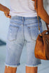 Distressed Denim Bermuda Shorts