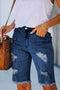 Distressed Denim Bermuda Shorts