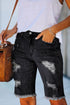 Distressed Denim Bermuda Shorts